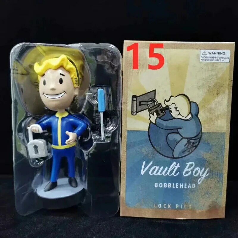 Desenhos animados Animação Boneca, Balançando a cabeça Boxed Doll, Presente de aniversário, Fallout 4 Vault Boy 3 Geração 7