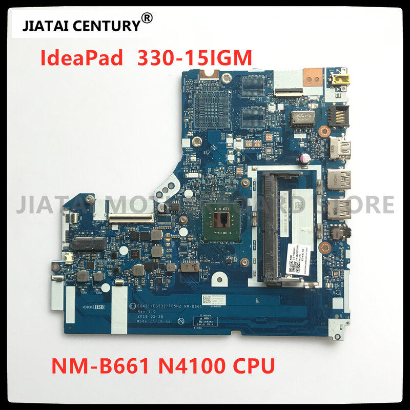NM-B661สำหรับ Lenovo IdeaPad 330-15 330-15IGM แล็ปท็อป EG431/EG532พร้อม CPU N4100 DDR4 FRU 5B20R33804 100% ทดสอบ