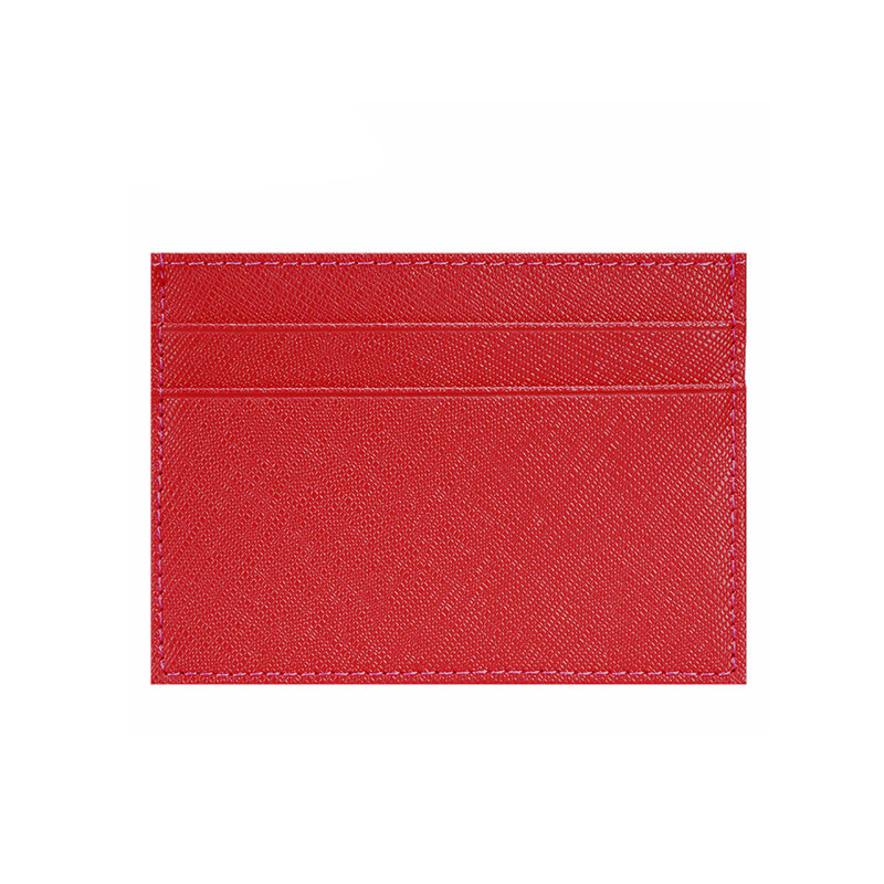 Saffiano-牛革の革製カードホルダー,高品質,最初の文字とクレジットカードのカスタマイズ