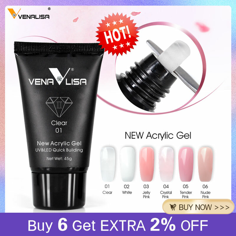 Venalisa Poly Nail Gel Nail Art Franse Nail Constraction Jelly Builder Extension Gel Acryl Slip Oplossingen Clearnser Remover