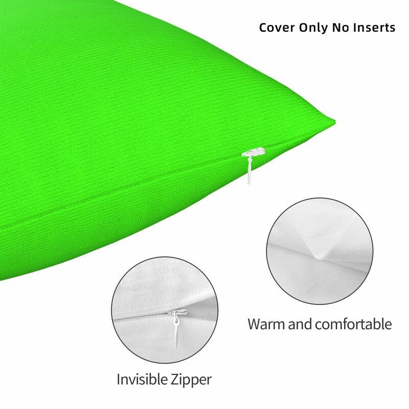 ปลอกหมอนสี่เหลี่ยมสีเขียวฟลูออเรสเซนต์ผ้าลินินผ้ากำมะหยี่โพลีเอสเตอร์สีล้วนแบบหมอนอิงโซฟาปลอกหมอน