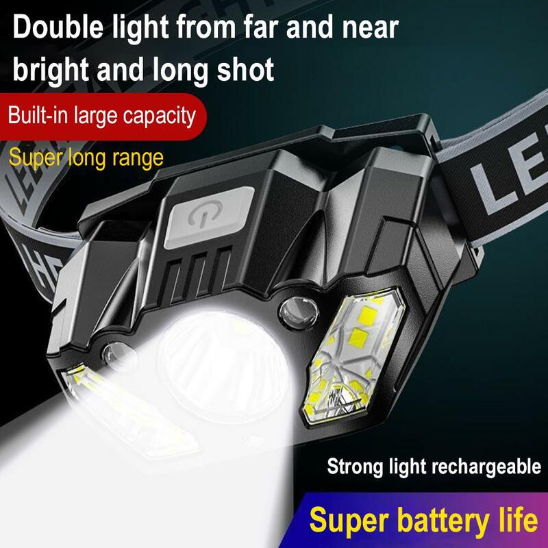 LED Waving Sensor Headlights Super Bright And Bright Extra Long Mounted Work Head Light Range Charging Light Z8E1