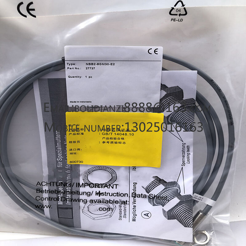 Sensor de proximidade, NBB2-8GM30-E2-0,2M-V3, Novo
