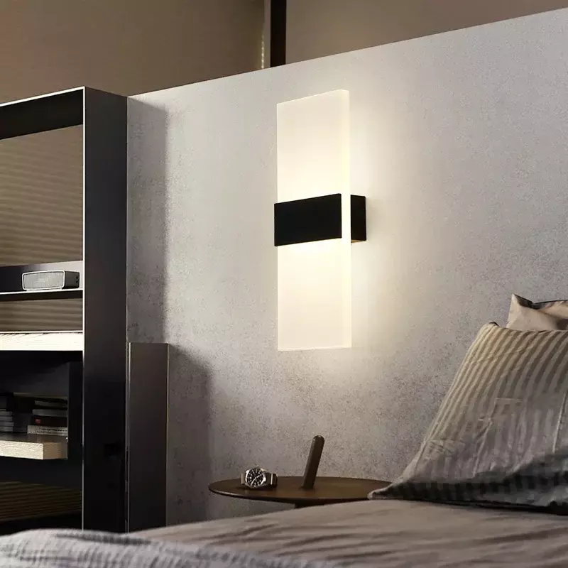 Светодиодный настенный светильник, 220 В, 110 В, прикроватный светильник для спальни, гостиной, балкона, коридора, настенная лампа, лампа