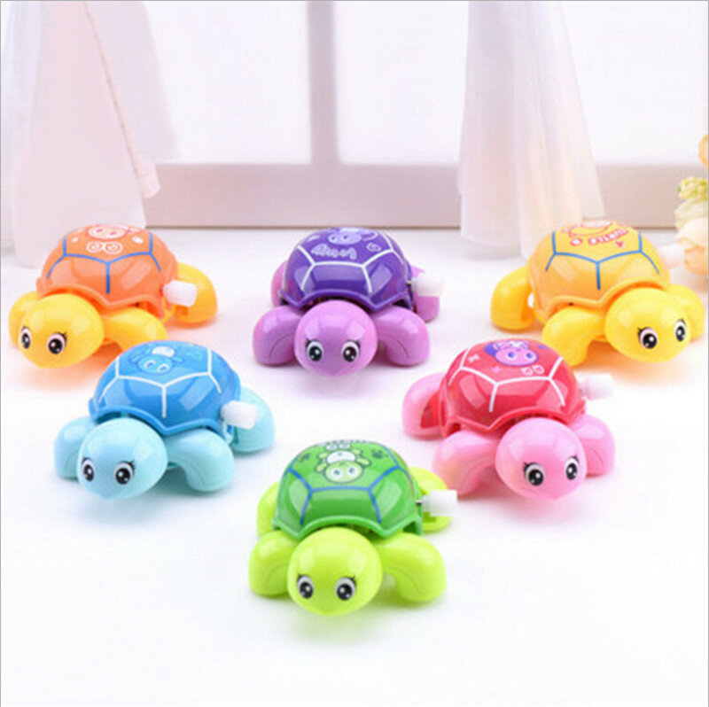 Classic Cute Cartoon Turtles Toys Wind Up Clockwork colore casuale Animal Tortoise Baby Infant Crawling Educational Kids Toy