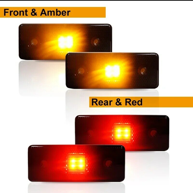 IJDM-Luz LED de posición lateral completa, ámbar/rojo, para Mercedes W463 Clase G, G550, G63, G65, AMG, frontal/trasero, OEM, 2015-2018
