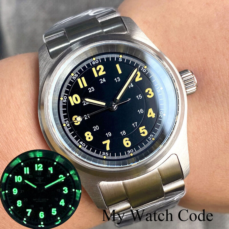 36MM Pilot นาฬิกาข้อมือสำหรับผู้ชายทหารญี่ปุ่น NH35A Vintage 200M กันน้ำนาฬิกากลไกสำหรับ Lady Lume นาฬิกานาฬิกา Relogio...