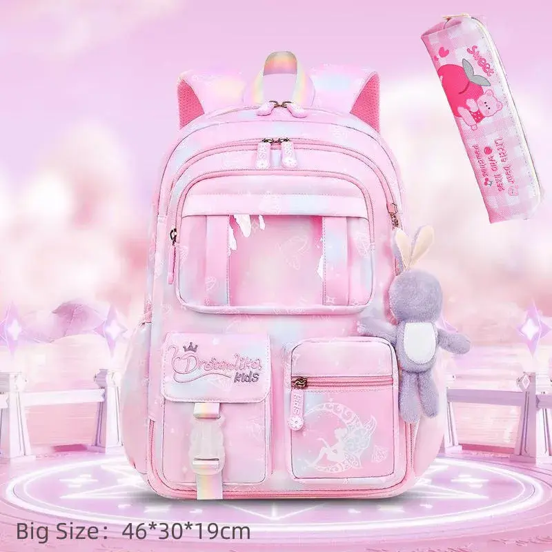 Новинка 2023, школьный ранец для девочек, Детский рюкзак принцессы с отделением для холодильника и двери, милые школьные сумки через плечо для учебников