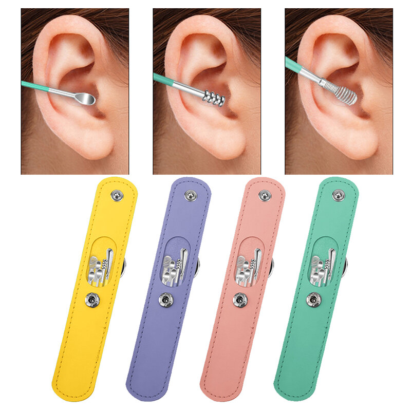 Limpiador de cera para los oídos, Kit de limpieza de cureta, cuchara, herramienta para el cuidado del oído