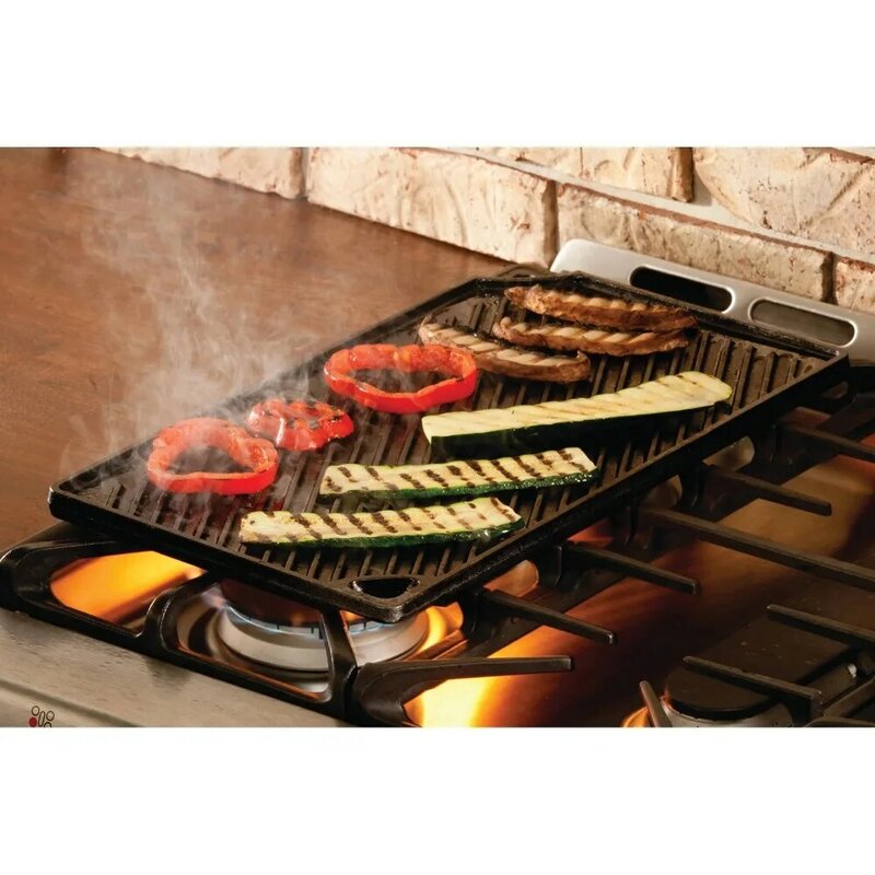 Cast Iron Seasoned Double Play Reversible Grill/Griddle, Black