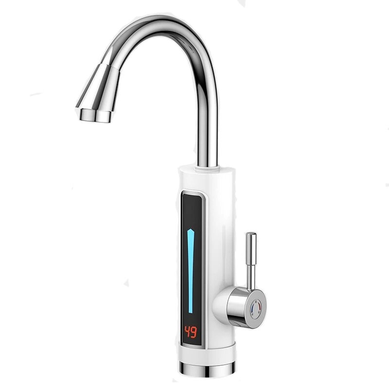 Keran air elektrik Stainless Steel, tampilan suhu dapur tanpa tangki keran air panas instan 3300W
