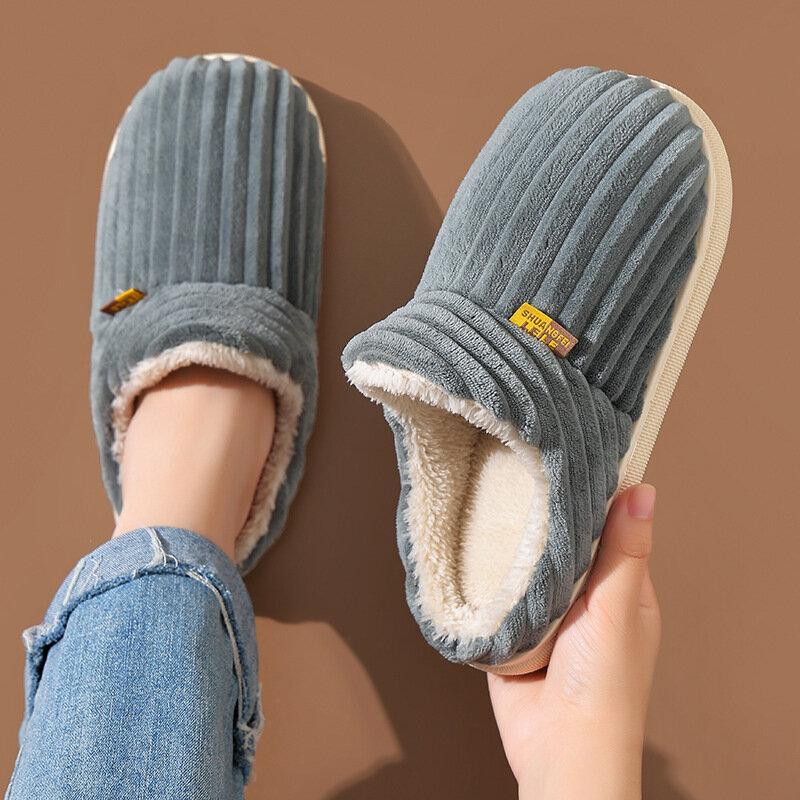 Litfun Warm Plush Fur Slippers For Women Men Winter Indoor Fluffy Warm Fuzzy House Slippers Outdoor Fuzzy Soft Furry Slippers