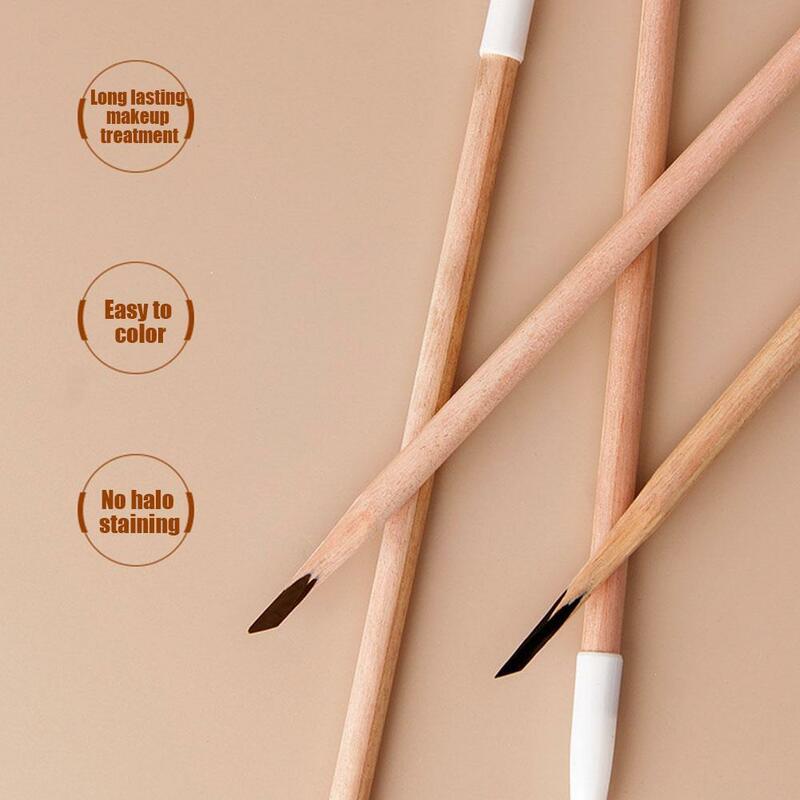 Pensil alis kayu tahan air, kosmetik rias wajah mudah digunakan tidak luntur tahan lama D2V9