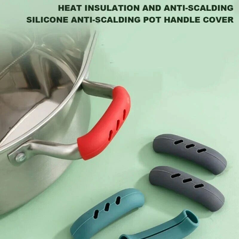 Silicone resistente ao calor Assist Handle Holder, frigideira de ferro fundido, pote antiderrapante, manga, novo, 2pcs por conjunto