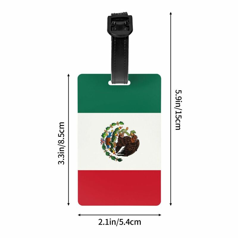 Etiqueta de equipaje con bandera de México para maleta de viaje, cubierta de privacidad, etiqueta de identificación