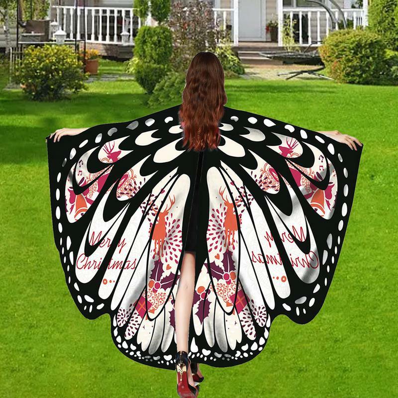 Costumes d'ailes de papillon pour femmes adultes, cape de nickel ation, accessoires de fête d'Halloween, cadeaux de faveurs