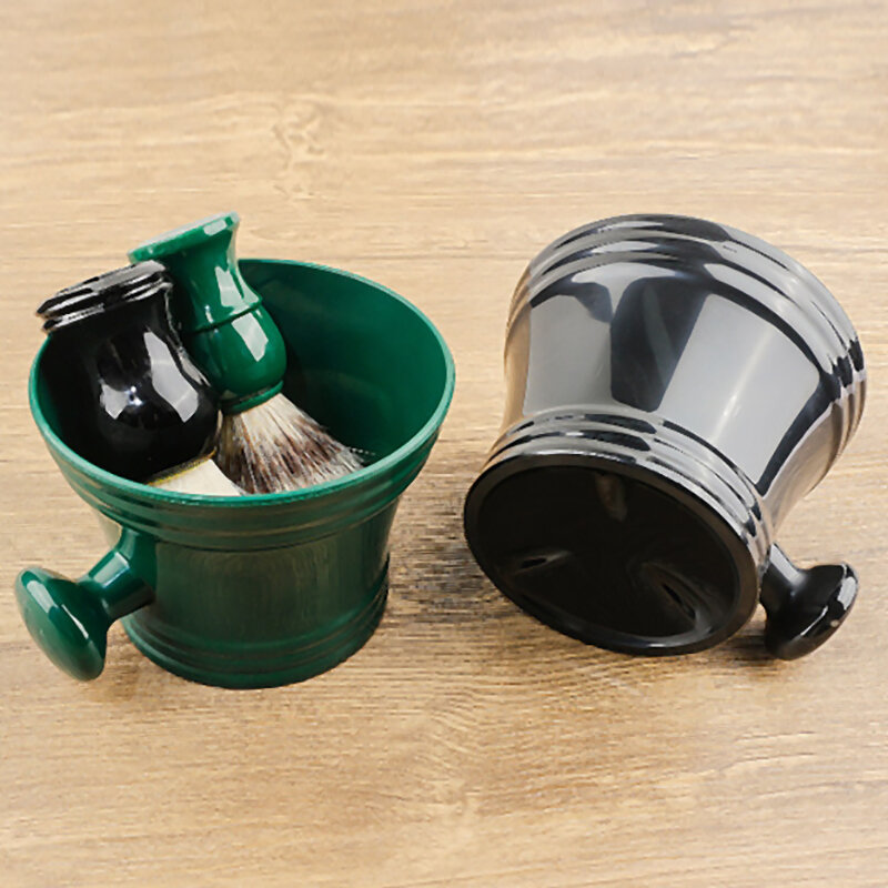 Plastic Shaving Brush Bowl For Men's Beard Care Soap Foam Mug Bowl With Handle Facial Cleaning Tools