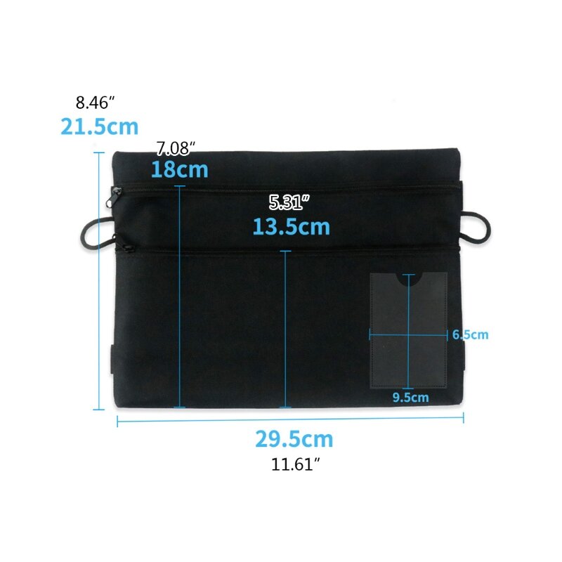 Multi-purpose Stationery File Bag with 2 Elastic Straps Toiletries Bag Dropship