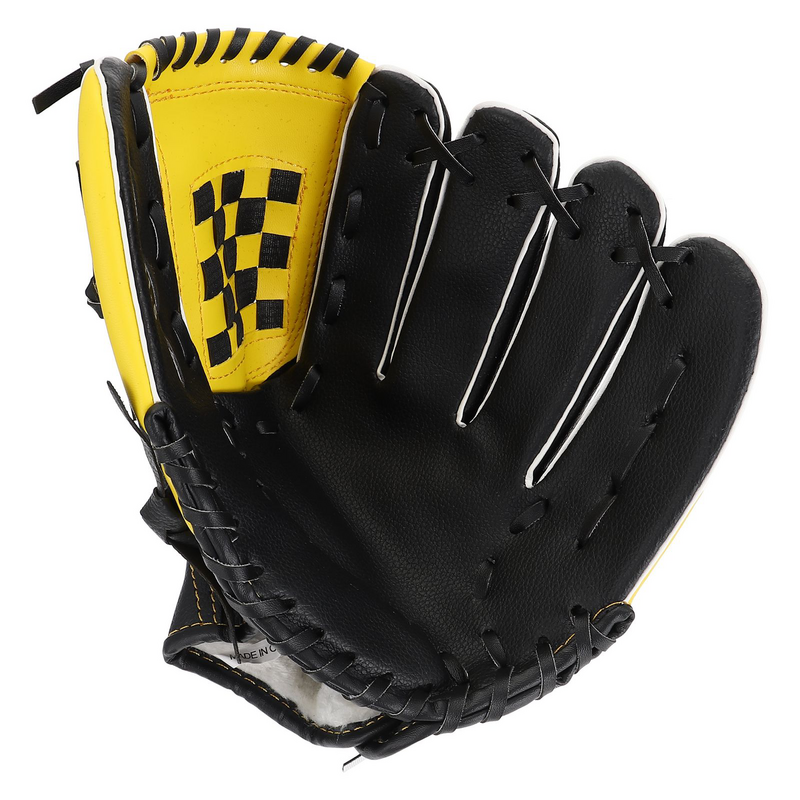 1Pc Baseball Glove Softball Sports Glove Protective Glove (Yellow Black)