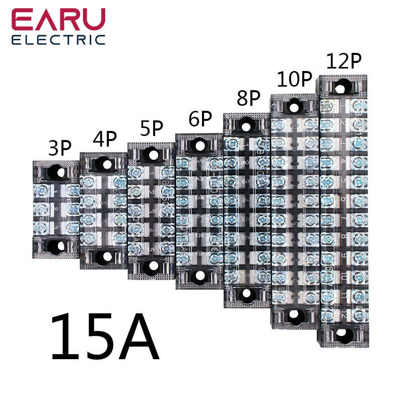 15a 25a 600v dupla linha barreira parafuso bloco terminal fio conector tb série 3 4 5 6 8 10 12 16 20 posições maneiras