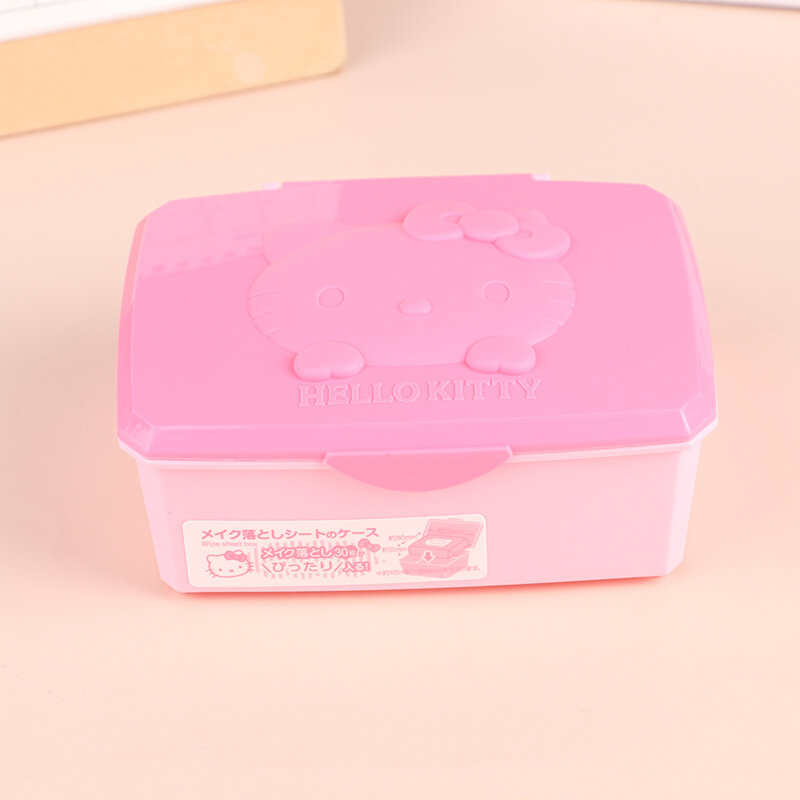 Kawaii Kitty My Melody Storage Box Cartoon Cute Cotton Swabs Cotton Pads Stationery Sundries Storage Box Girl Gift