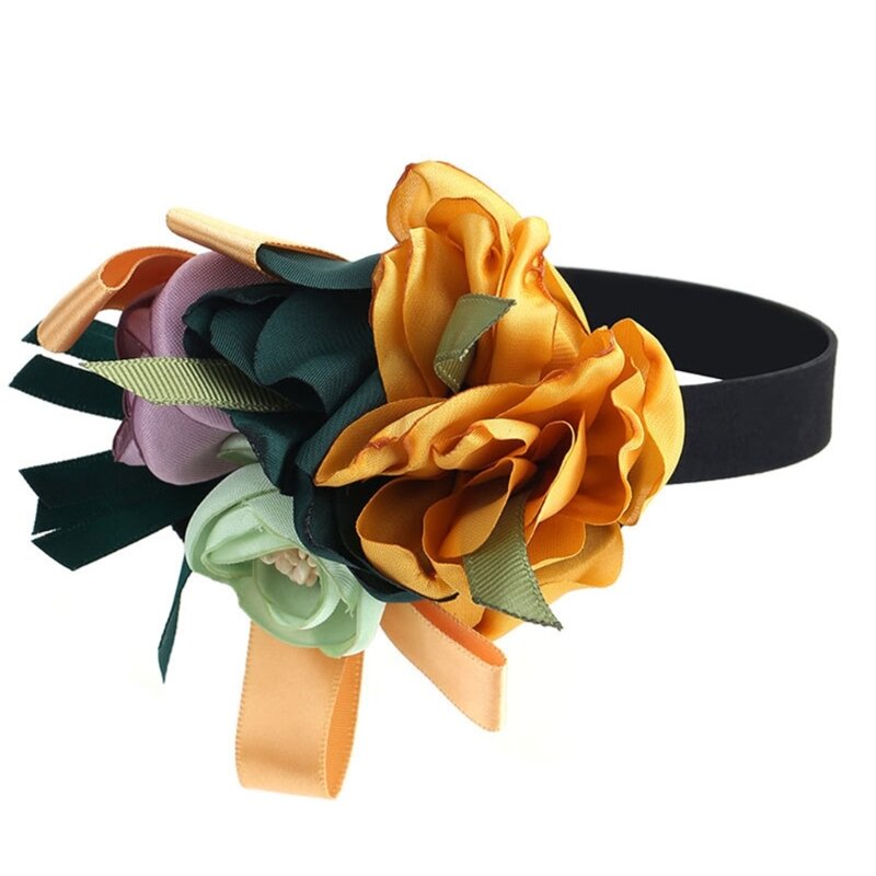 Y166 уникальное ожерелье с лентой, цветочное колье, 3D цветочное колье, ожерелье, украшения на шею для женщин и девочек