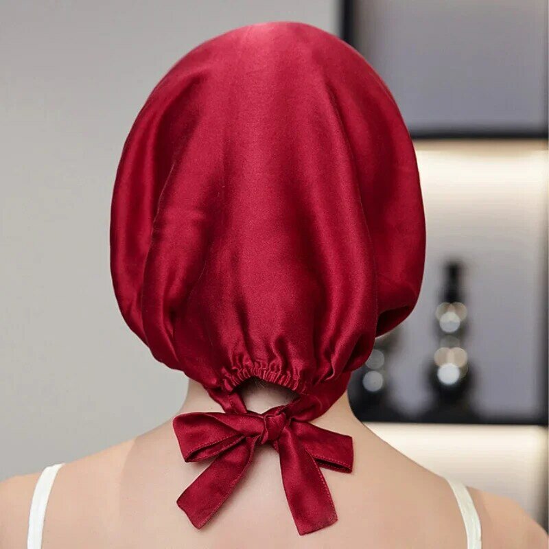 100% Sutra Topi untuk Wanita Sutra Murbei Sorban untuk Rambut Tidur Malam Topi Rambut Rontok Tidur Alami Sutra Murni Bungkus Rambut Headwrap