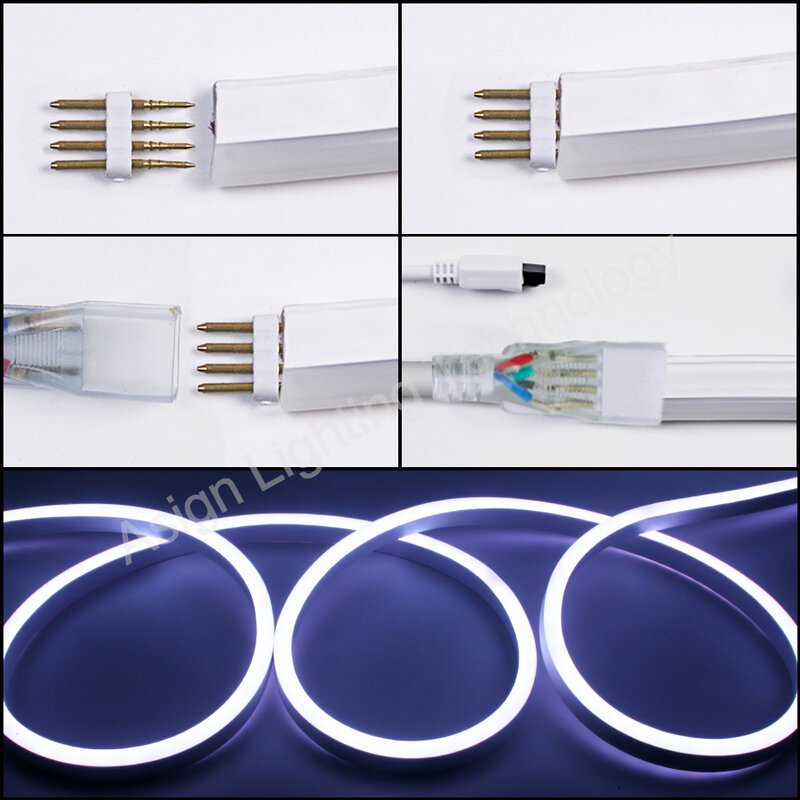 220V LED Neon Streifen RGB Dimmbar Smart Flexible Band IP67 LED Neon Streifen Licht SMD 5050 Remote Bluetooth Tuya wiFi Voice Control