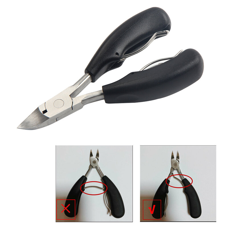 Stainless Steel Large Mouth Horn Pliers Gray Nail Clipper Thick Armor Pliers Eagle Nose Pliers Nail Groove Inlaid Pliers