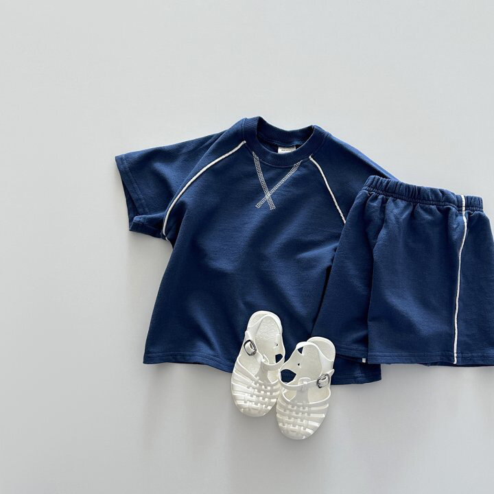 Летний детский однотонный комплект с коротким рукавом, футболка и шорты для детей 0-6 лет, спортивный комплект из двух предметов, корейский Повседневный Детский комплект