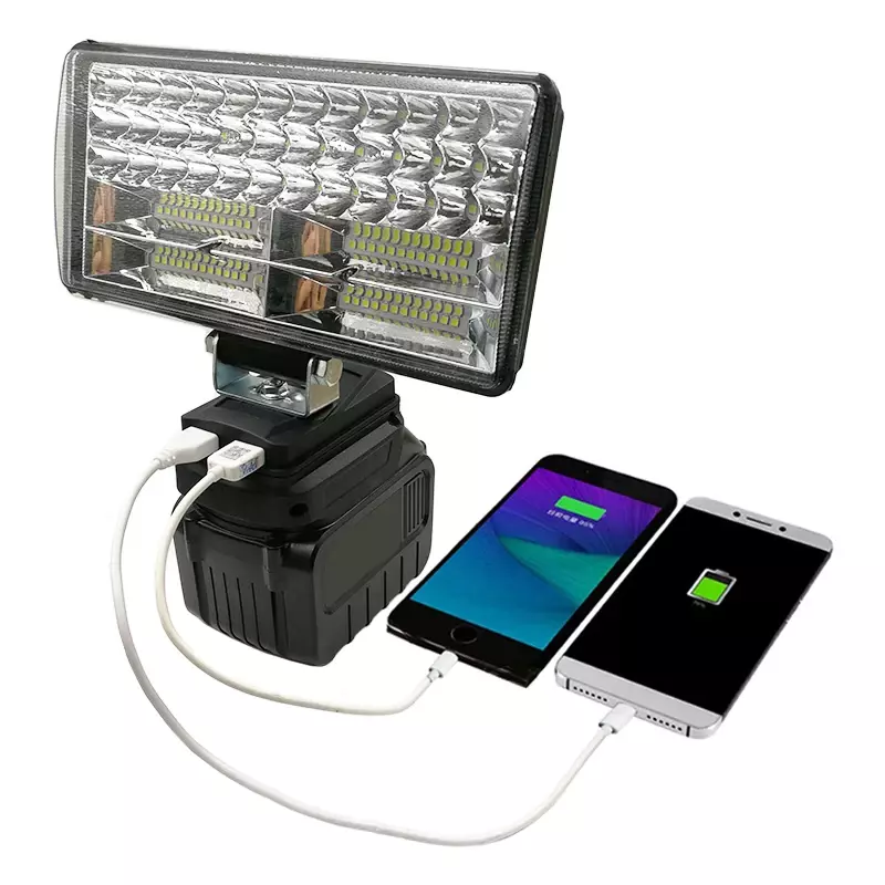 Latarki samochodowe z lampą światła robocze LED latarka elektryczna reflektor do akumulator Makita 18V li-ion BL1815 BL1830 USB Power Bank