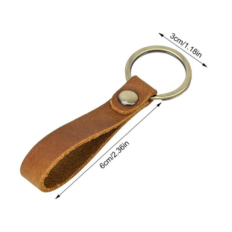 Gantungan kunci kulit Vintage, gantungan kunci dekoratif kulit PU, Gantungan Kunci portabel untuk ponsel, tas sekolah, dompet