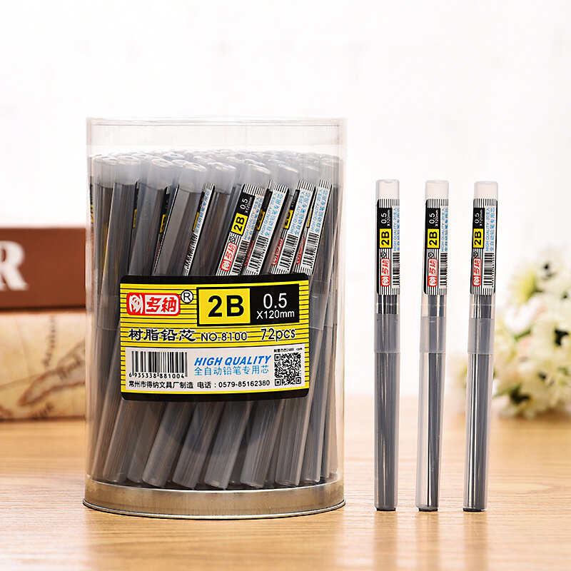 Черные механические карандаши 2B/BH/2H, 3 трубки/партия, 0,5/0,7, автоматические карандаши для студентов, стержневые стержни для школы, инструменты для рисования скетчей