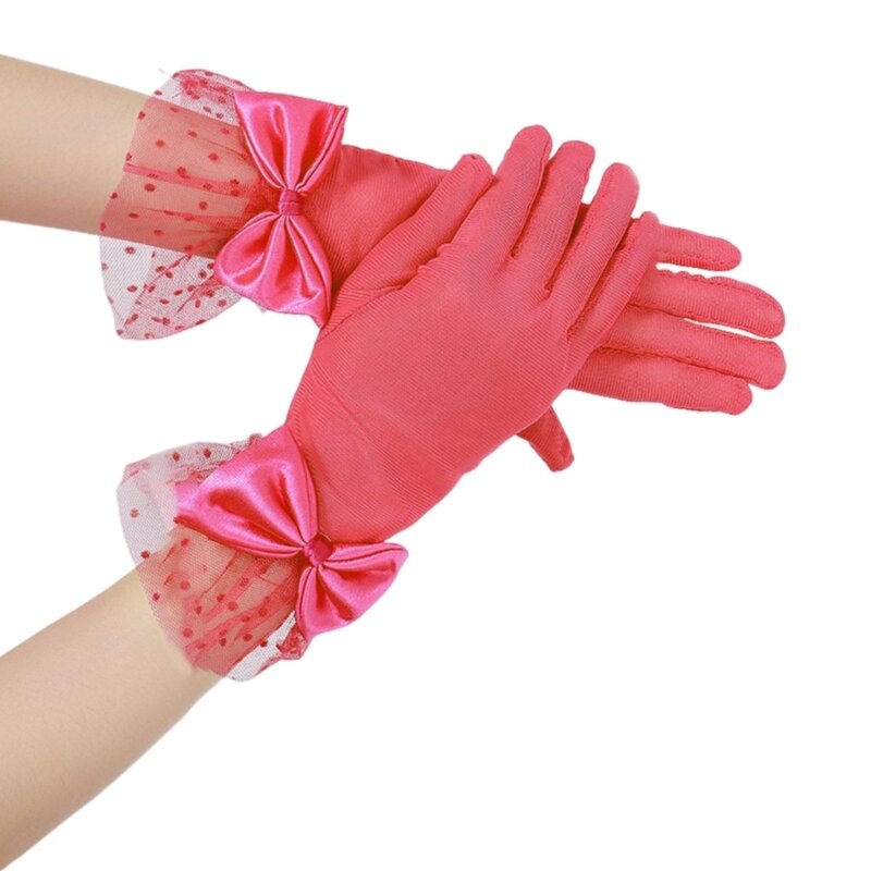 Элегантные кружевные перчатки с бантом для свадебного душа, танцевальные перчатки, перчатки для свадебной вечеринки, 28TF