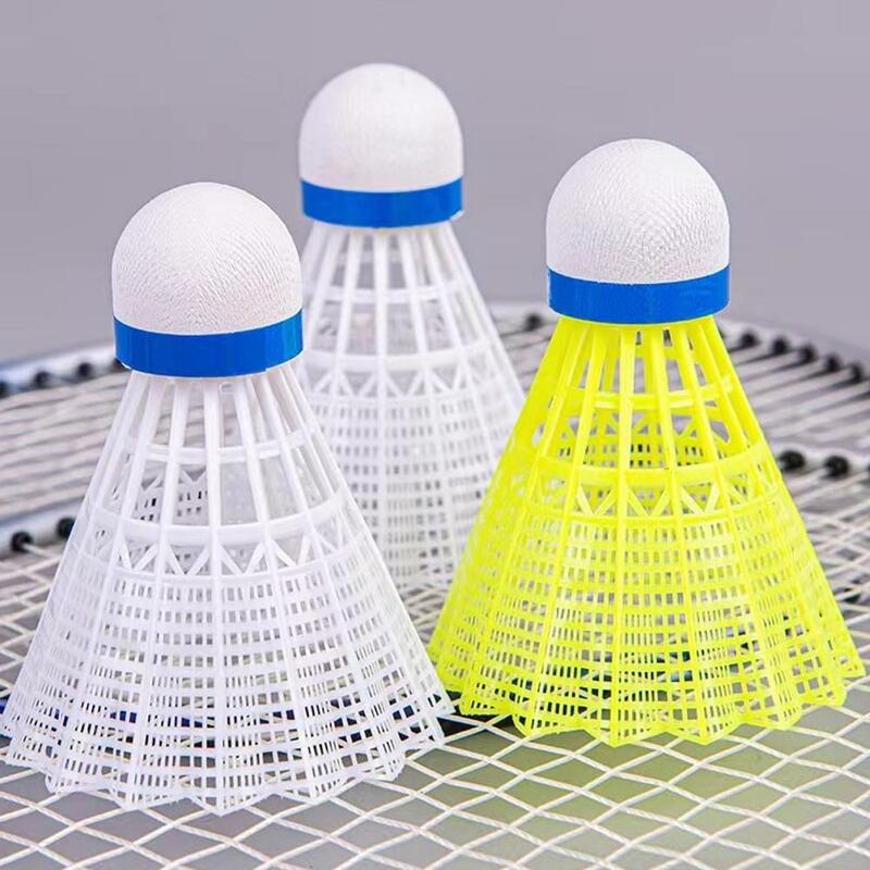 Bola de Badminton de Plástico Portátil, Amarelo e Branco, Treinamento, Nylon, U5M2, Fit para Badminton, Petecas Estudante