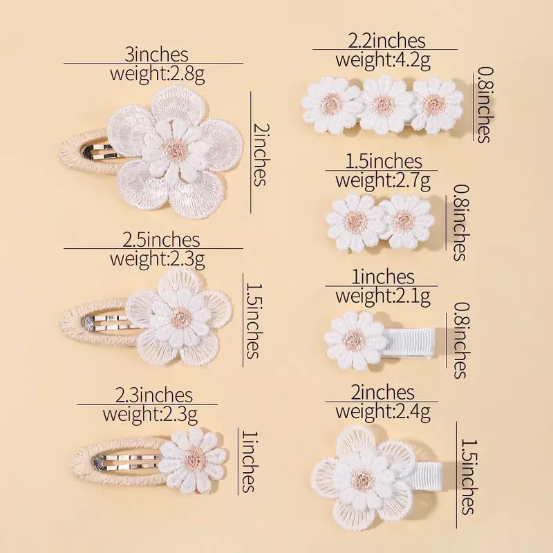 Ins Daisy Flower Hair Clips Baby Girl Hairpins Kids Lace White Barette Princess Infant Hair Accessories Wholesale Gift 2/1/Pcs