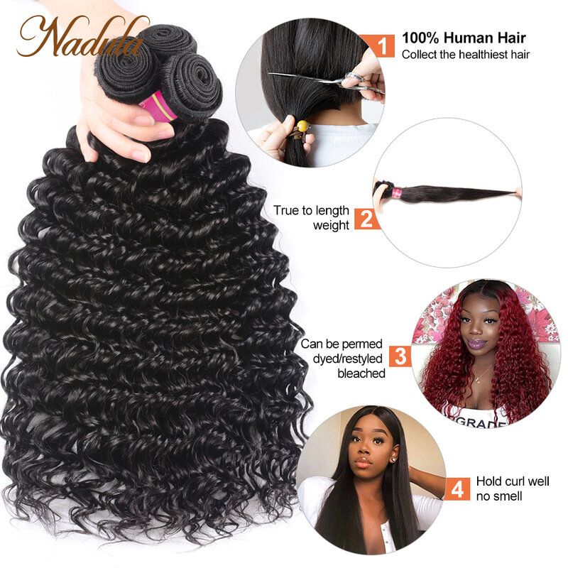 Nadula Tiefe Haar Produkte Günstige Menschliches Haar Bundles Tiefe Welle Haarwebart Bundles Natürliche Farbe Menschliches Haar Bundles Großhandel