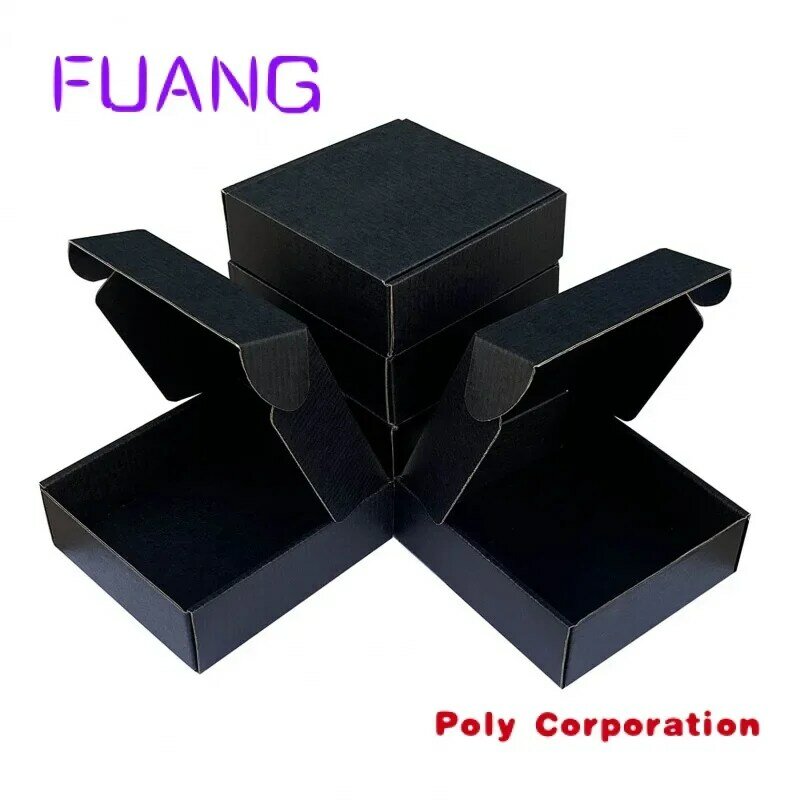 Custom  Customized Logo Printing Perfume Paper Packaging Box Black Shipping Corrugated Cardboard Mailer Bopacking box for small