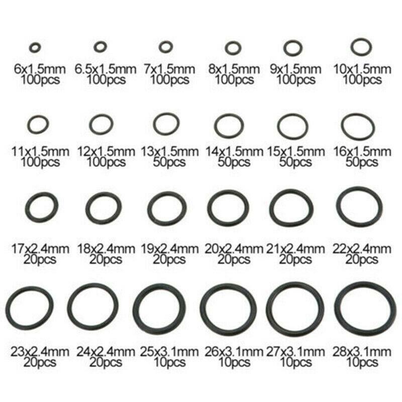 1200 pcs/set Rubber O Ring Washer Seals Watertightness Assortment Different Size O-Ring Washer Seals With Plactic Box Kit Set