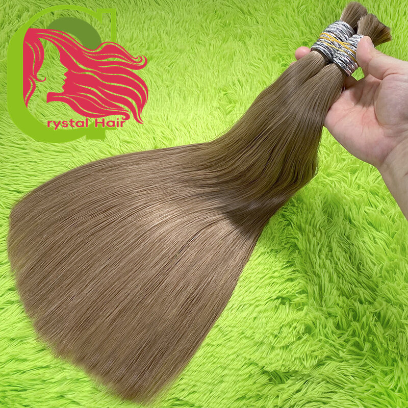 Extensiones de cabello humano a granel sin trama, marrón frío mechones de cabello, cabello virgen vietnamita, cabello liso tejido para trenzar 27 #