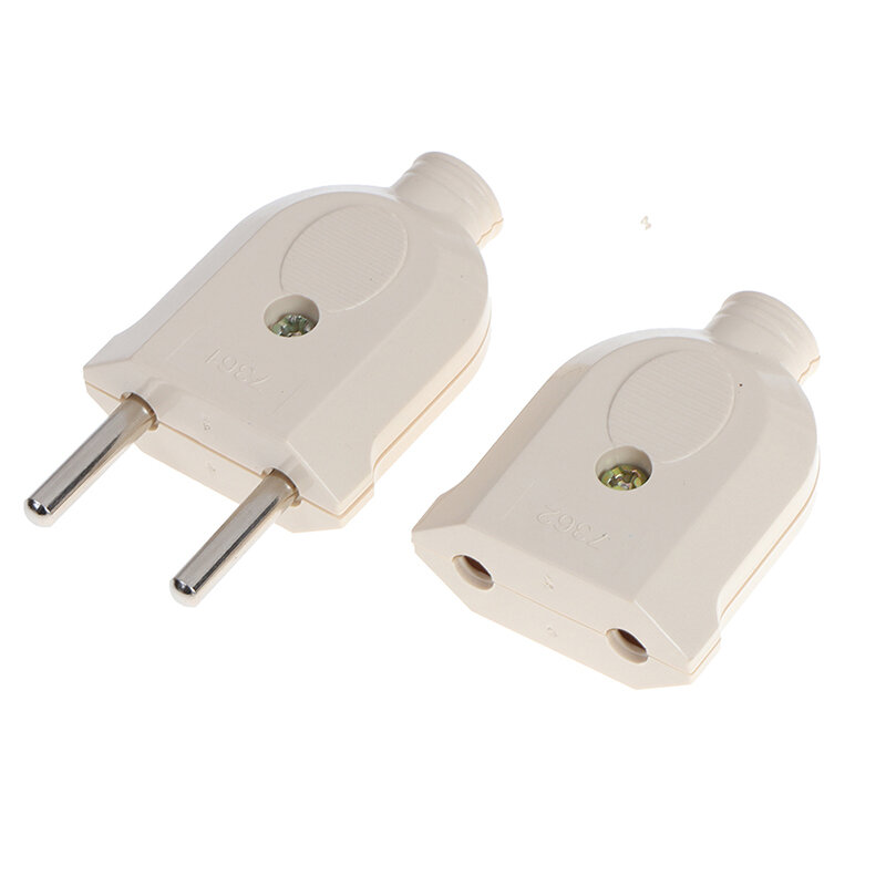 2 Pin EU Plug Male Female electronic Connector Socket Wiring Power Extension