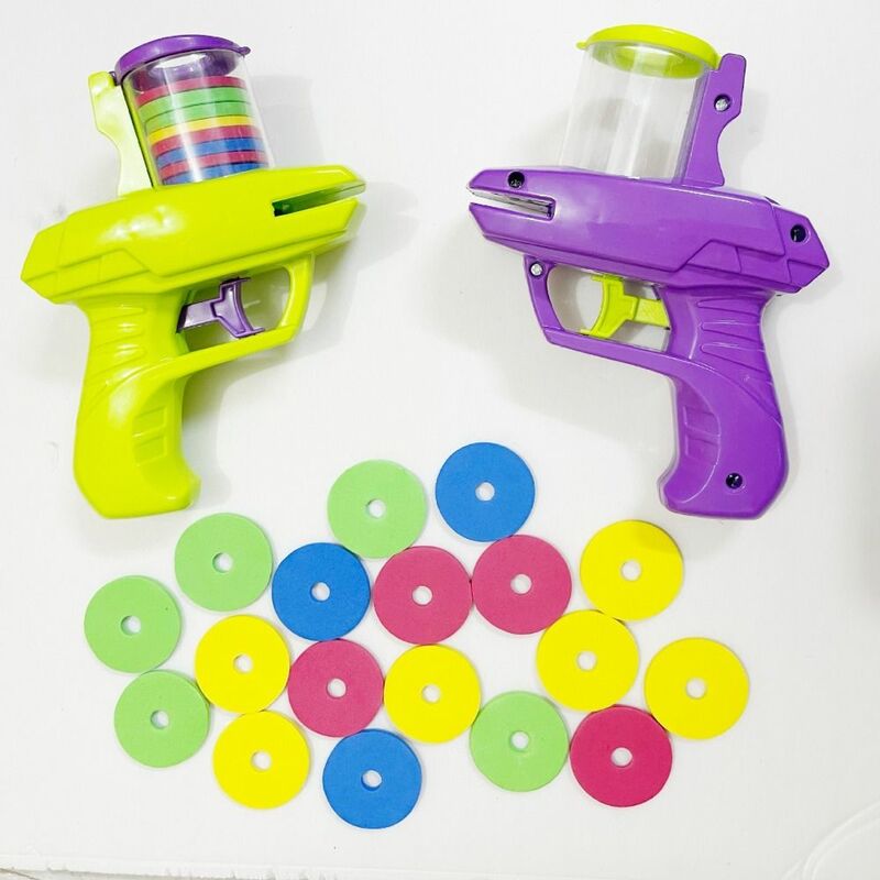 EVA Carrot Flying Disc Launcher para crianças, Interessante Mini Plastic Flying Disc Toy, Brinquedos interativos dos desenhos animados