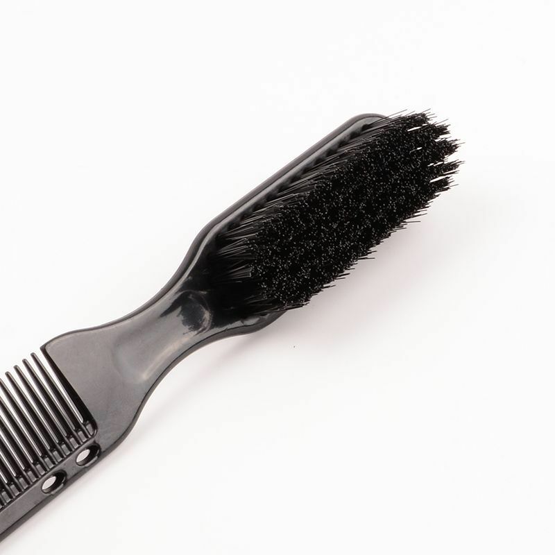 Escova dupla face para barbeiro, preto, pequeno, estilo de barba, barba profissional, vintage, escultura, limpeza