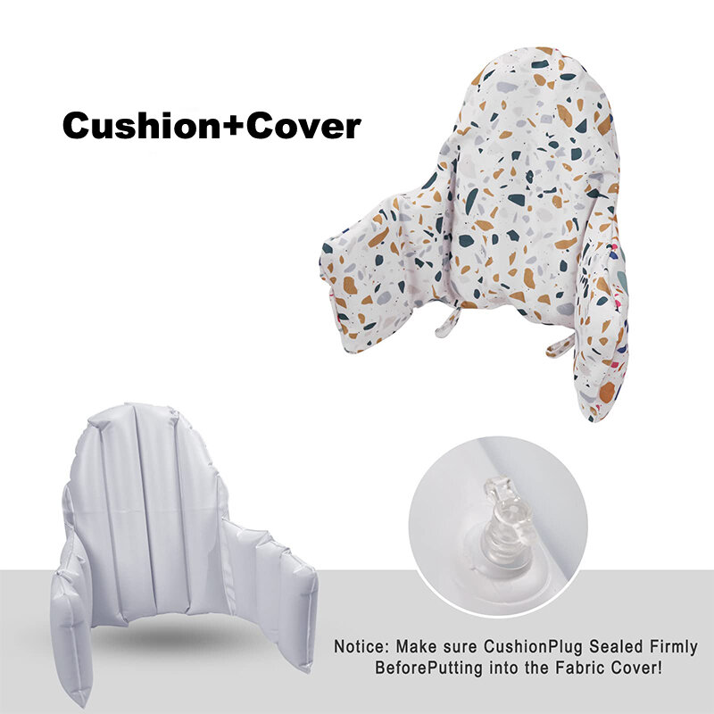 Polyester Cotton Baby Dining Chair Cushion Cover and Inflatable Cushion Children Infant High Chair Seat Accessories Back Pillows