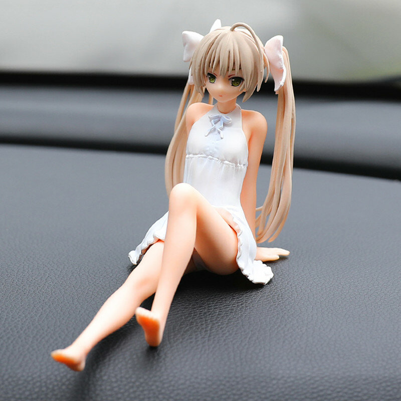 Anime figura dos desenhos animados kawaiii yosuga nenhum sora kasugano sora sentado posição figura de ação host computador chassis decoração do carro ornamentado