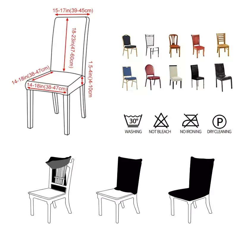 1/4/6 PC elastyczny pokrowiec na krzesło na krzesła ze spandeksu pokrowce na wesele jadalnia biurowa bankiet pokrowiec na meble wystrój domu