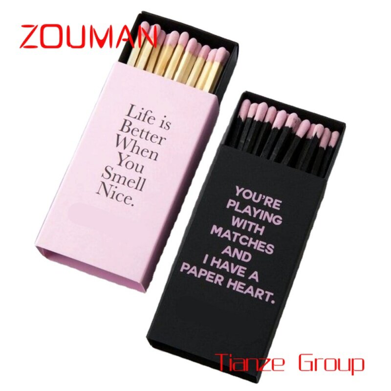 Custom , Customized no matchsticks high-grade black card gilding advertising matchbox aromatherapy candle match packaging paper