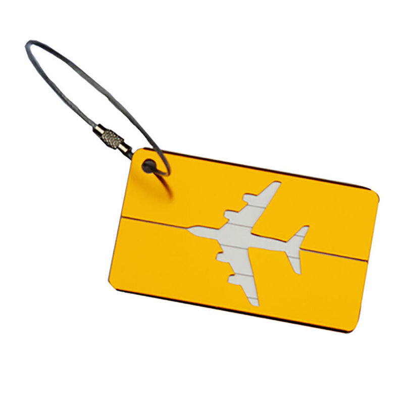 Aluminium Luggage Tag Travel Accessories Baggage Name Tags Suitcase Address Label Holder Organizer for Travel Luggage Strap
