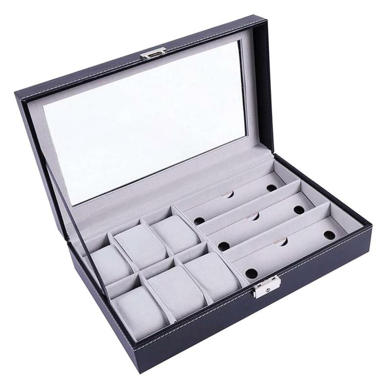 Коробка для хранения часов и ювелирных изделий, кожаный Органайзер для солнцезащитных очков