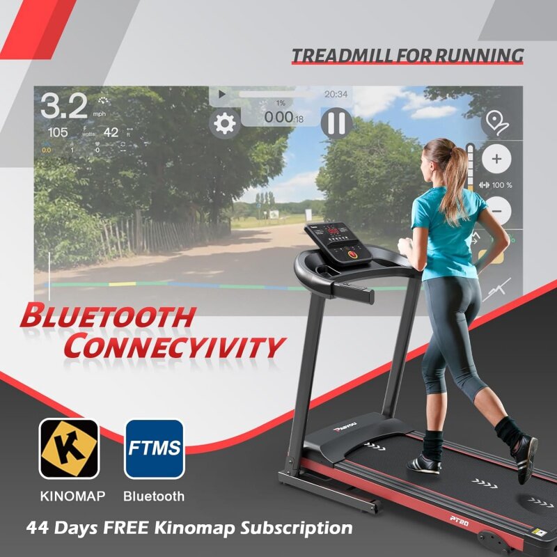 PASYOU Foldable Treadmill for Home - with Bluetooth Connectivity,Compact Treadmill with 15 Pre Programs Heart Rate Monitor Plus